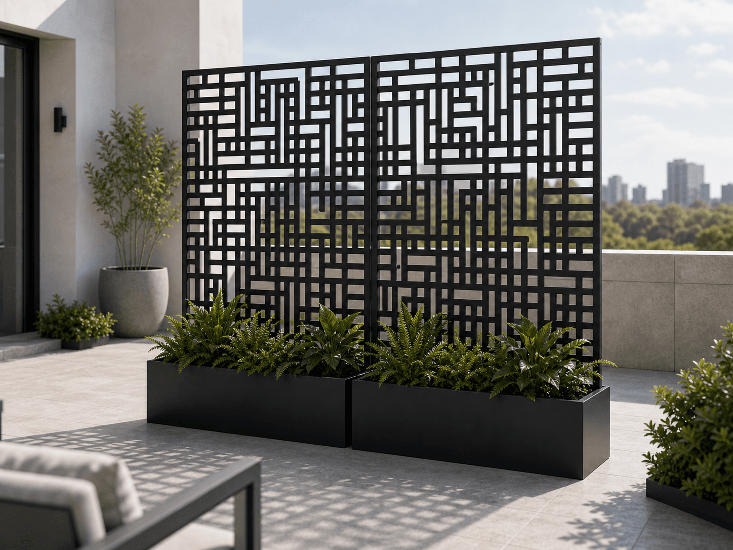 Decorative Privacy Screen Planter view 4
