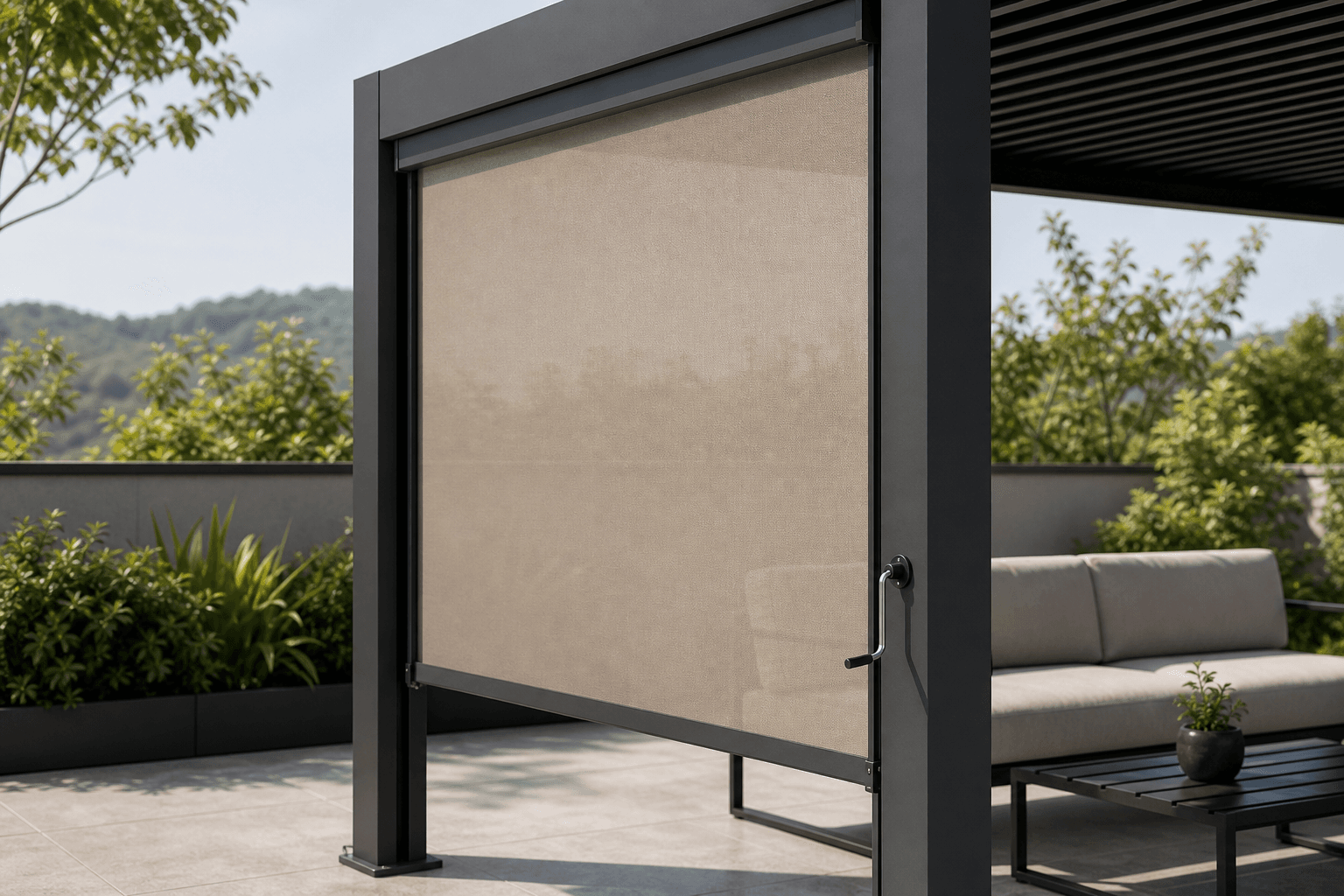Aluminum-look Outdoor Pergola view 2