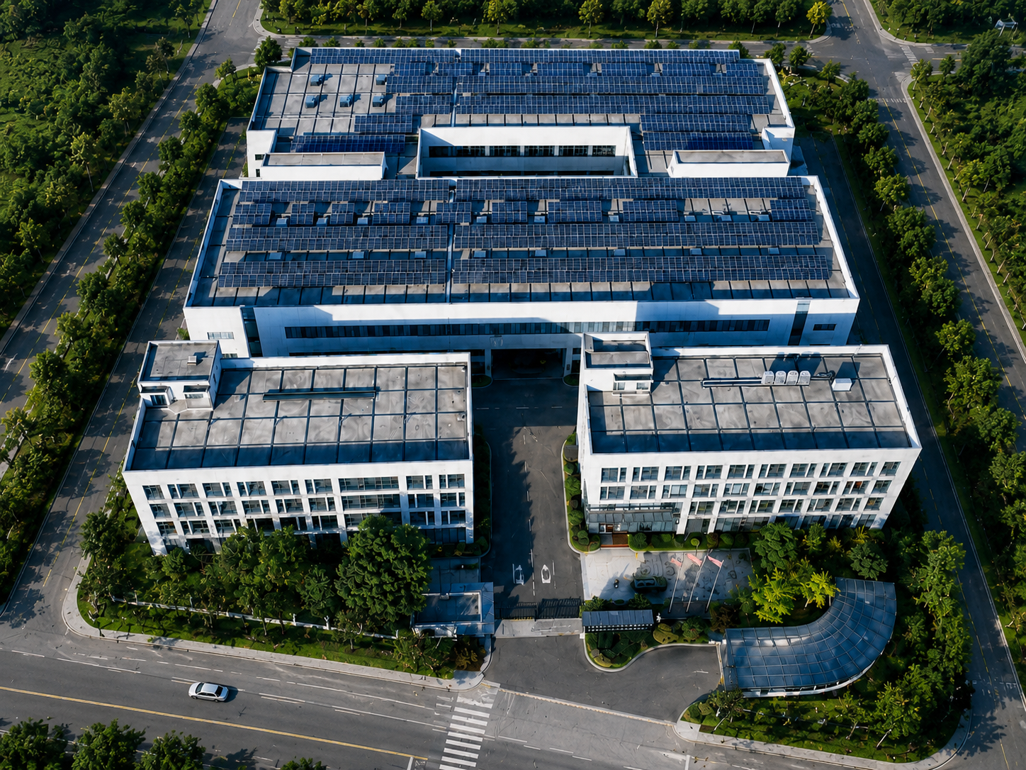 Dawnvista factory building aerial view