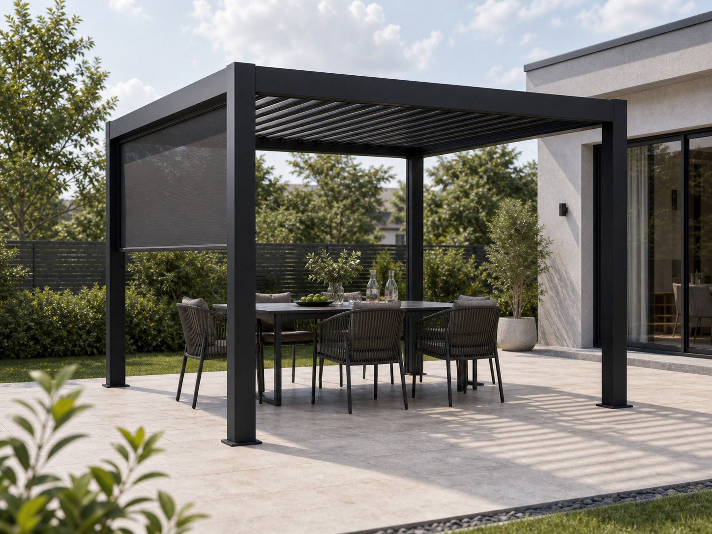 Aluminum-look Outdoor Pergola view 5