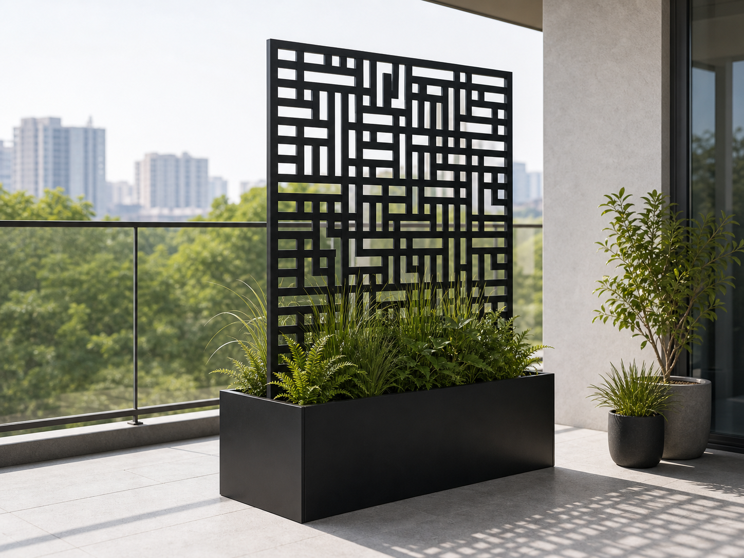 Decorative Privacy Screen Planter view 2