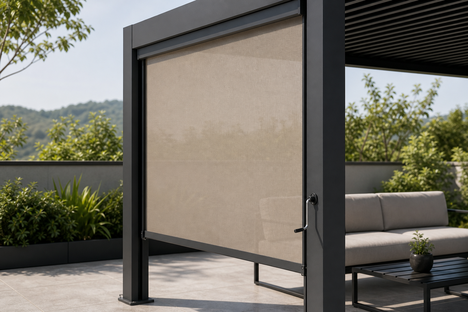 Aluminum-look Outdoor Pergola view 2